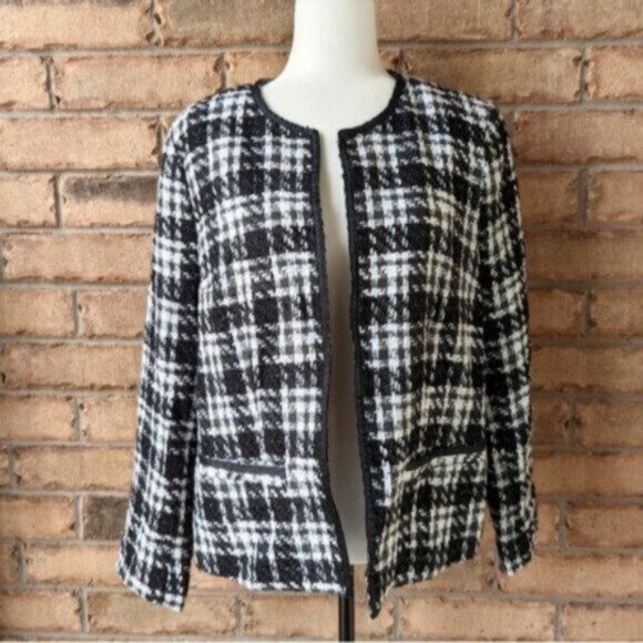Tradition sparkly tweed plaid houndstooth blazer jacket - Picture 1 of 5